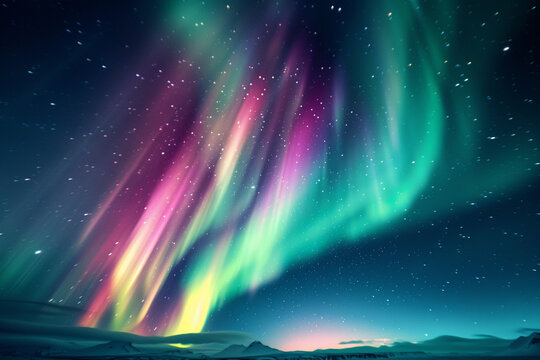 Mesmerizing Northern Lights display vibrant hues and whirls, captivating beholders with their resplendent allure and ability to inspire wonder and enlightenment  