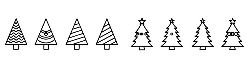 Christmas tree pictogram collection vector illustration