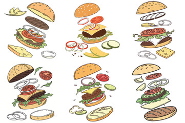 Exploded Burgers with Toppings A Culinary Symphony of Flavors and Textures