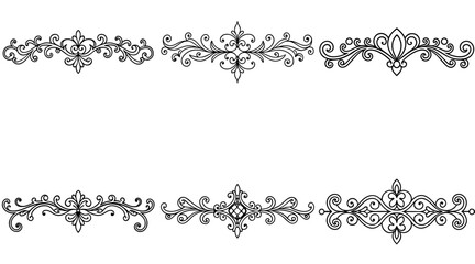 Collection of elegant floral decorative borders for invitations and other design projects