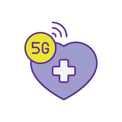 5G Healthcare Icon vector stock illustration