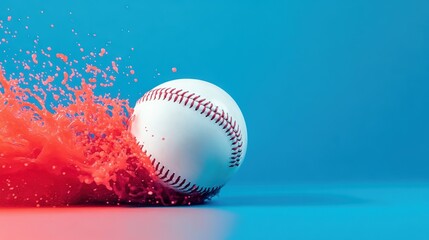 Baseball player hitting ball with baseball and glass of beer,Slow motion Baseball ball flying with stadium background concept of strength,home run,baseball field with grandstand.