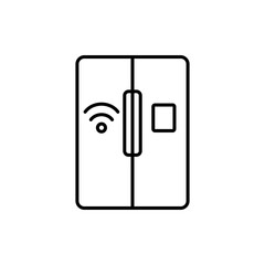 Smart refrigerator line icon vector, with editable stroke, great for food tech apps and kitchen dashboards