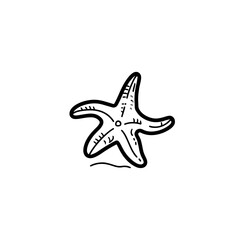 Obraz premium Charming vector illustration of a hand-drawn starfish. Perfect for summer beach designs, marine life themes, and oceanic projects. Minimalist and trendy line art for diverse creative uses.