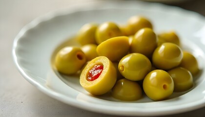 Olives on a white background