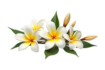 Fototapeta premium White Plumeria Floral Border in Transparent PNG