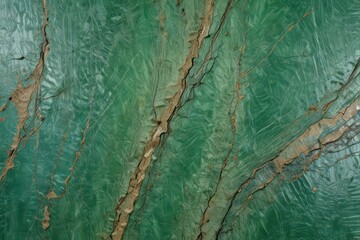 Cracked green glaze reveals textured, striated underlayer resembling stretch marks , crackle, natural, stripes