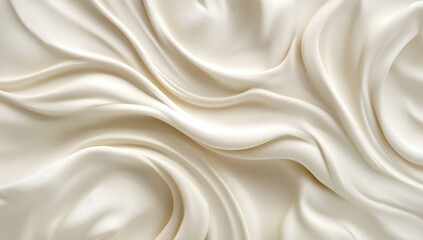 Fototapeta premium Abstract Creamy White Swirls and Ripples Texture Background with Subtle Light and Shadow Play Soft Elegant Visual Design