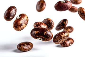 Obraz premium Brown beans falling freely vibrant and healthy food