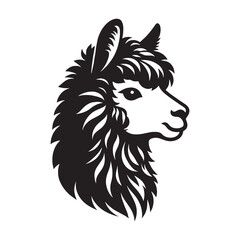 Signature alpaca silhouette vector designed for cohesive visuals – alpaca silhouette – alpaca vector – alpaca illustration – silhouette of alpaca

