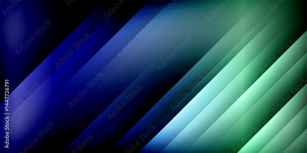 Fototapete Abstract gradient background. Diagonal lines transition from dark blue to vibrant green. Minimalist design, smooth color flow, modern aesthetic.