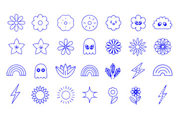 Minimalist Vector Set. Abstract Flowers, Doodles, Scribbles and Shapes for Branding, Packaging, Prints, Backgrounds & Social Media Aesthetic Design Elements