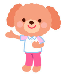 かわいいイヌのキャラクター　スタッフ　店員