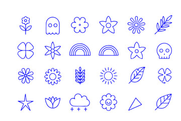 Minimalist Vector Set. Abstract Flowers, Doodles, Scribbles and Shapes for Branding, Packaging, Prints, Backgrounds & Social Media Aesthetic Design Elements