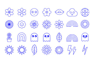 Minimalist Vector Set. Abstract Flowers, Doodles, Scribbles and Shapes for Branding, Packaging, Prints, Backgrounds & Social Media Aesthetic Design Elements