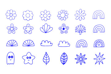 Minimalist Vector Set. Abstract Flowers, Doodles, Scribbles and Shapes for Branding, Packaging, Prints, Backgrounds & Social Media Aesthetic Design Elements