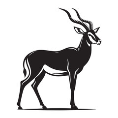 Stylized antelope silhouette vector for abstract branding goals – antelope silhouette – antelope vector – antelope illustration – silhouette of antelope

