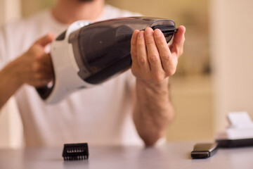 Unboxing a brand new handheld vacuum cleaner attachment, perfect for efficient cleaning tasks