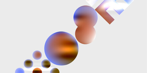 Abstract composition featuring blurred spheres, gradients, soft lighting. Minimalist design with dark background, subtle color palette.