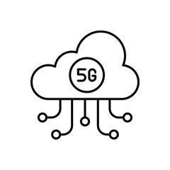 5G Cloud Computing Icon vector stock illustration