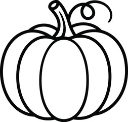 Simple Pumpkin Line Art Vector – Thanksgiving and Fall Decoration