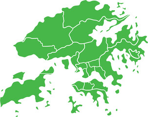 Doodle freehand drawing of Hong Kong city map.