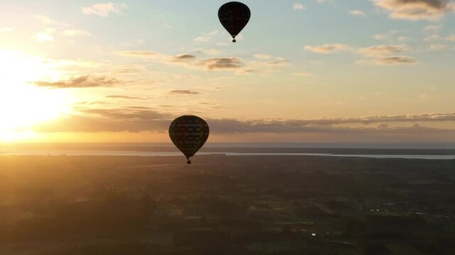 Balloon flight in Aparados da Serra, Praia Grande Santa Catarina Canyons. Aerial view.