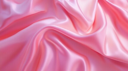 Obraz premium Soft, delicate pink satin fabric drapes in luxurious folds.