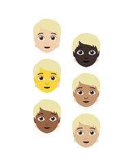 blonde person non-binary head face vector illustration emoji symbol sign icon flat design