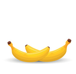 Two Ripe Yellow Bananas with Brown-Tipped Stems Set Against a Clean White Background – A Minimalistic Tribute to Tropical Freshness and Healthy Snacking