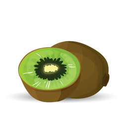 Close-Up of Juicy Green Kiwi Halves Highlighting Vibrant Flesh, Circular Seed Pattern, and Fuzzy Brown Skin – A Celebration of Tropical Freshness and Unique Texture for Culinary, Wellness, and Lifesty