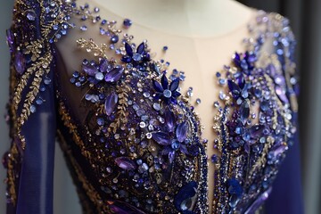 Obraz premium Sparkling Purple Blue Gown Designs with Intricacy 