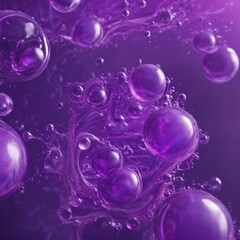 Abstract purple bubbles swirl, vibrant color splash , artwork, dynamic