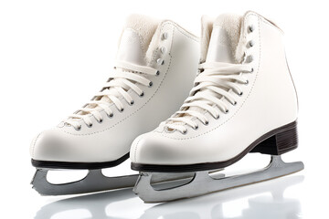 Elegant White Ice Skates Ready to Glide Gracefully Winter Sport Fun