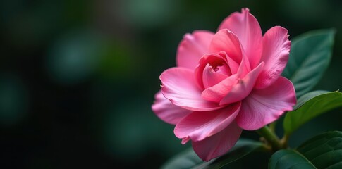Pink gardenia shoot pushing through dark earth, close-up , blossom, shoot, bud