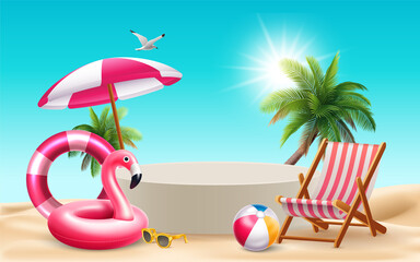 Realistic Sunny Summer Holidays Background