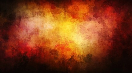 Obraz premium A vibrant, textured abstract painting with warm, fiery hues.