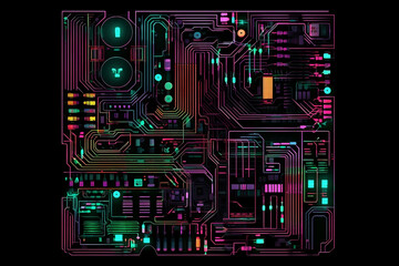 High-Tech Circuit Overlay – Futuristic Electronic Abstract Digital Technology Background