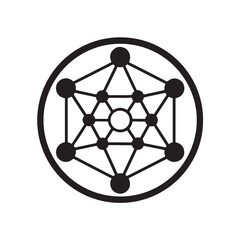 network silhouette icon design, Background white.
