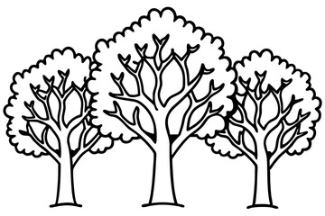 Fototapeta premium Rustic Oak Tree Outline Illustrations