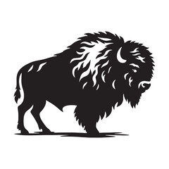 Versatile bison silhouette vector designed for dynamic visual branding – bison silhouette – bison vector – bison illustration – silhouette of bison

