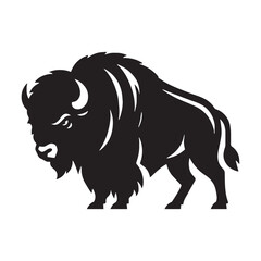 Artistic bison silhouette vector perfect for creative design concepts – bison silhouette – bison vector – bison illustration – silhouette of bison

