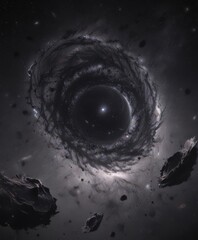 Vast, inky black cosmos, distant swirling galaxies ,  spacetime,  background,  interstellar