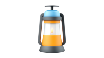 Colorful lantern showcase artistic indoor home decor photography. Isolated on transparent background, png.