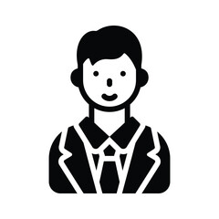 Check out our trendy glyph icon depicting office manager profile