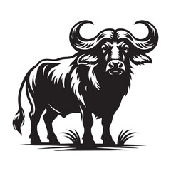 Distinct buffalo silhouette vector ideal for unique brand visuals – buffalo silhouette – buffalo vector – buffalo illustration – silhouette of buffalo


