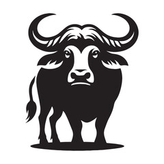 Elegant buffalo silhouette vector designed for modern digital branding – buffalo silhouette – buffalo vector – buffalo illustration – silhouette of buffalo

