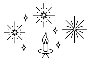 Classic Festive Firelight Outline