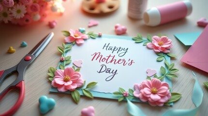 Create a heartfelt Mother's Day gift with a handmade card featuring vibrant floral decorations