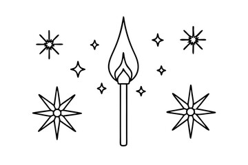 Classic Festive Firelight Outline